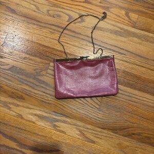 Etra Gold and Pink Women's Leather Clutch